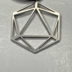 Silver d20 necklace