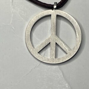 Silver Peace symbol necklace
